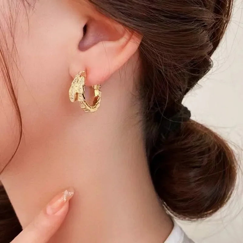 Luxuriöse, modische, super funkelnde Creolen in Schlangenform für Damen, High-End-Design, Sinnlichkeit, Nische, trendige Web-Ohrringe