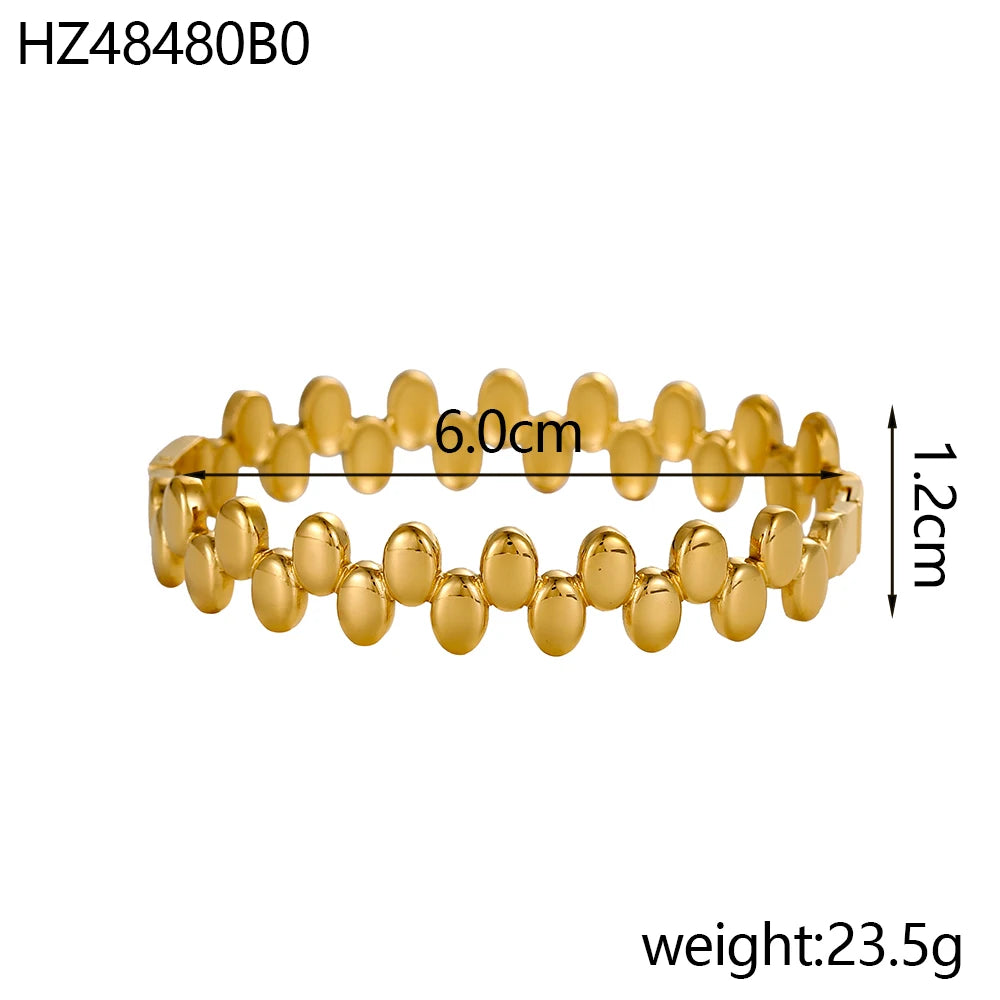 CARLIDANA Minimalistisches, trendiges Herren-Twist-Kettenarmband mit dicken Gliedern, 18 Karat vergoldeter Edelstahl, klobiges Seil-Kettenarmband für Damen