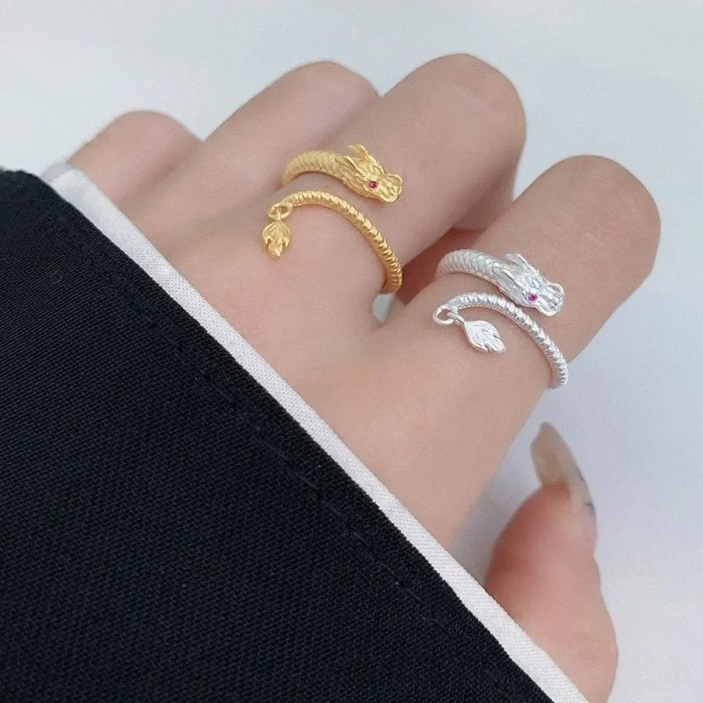 Mode chinesischen Stil Drachen Armreif Neujahr Glücksbringer Armband Freundschaft Amulett Schmuck Paar Geschenke für Frauen Männer