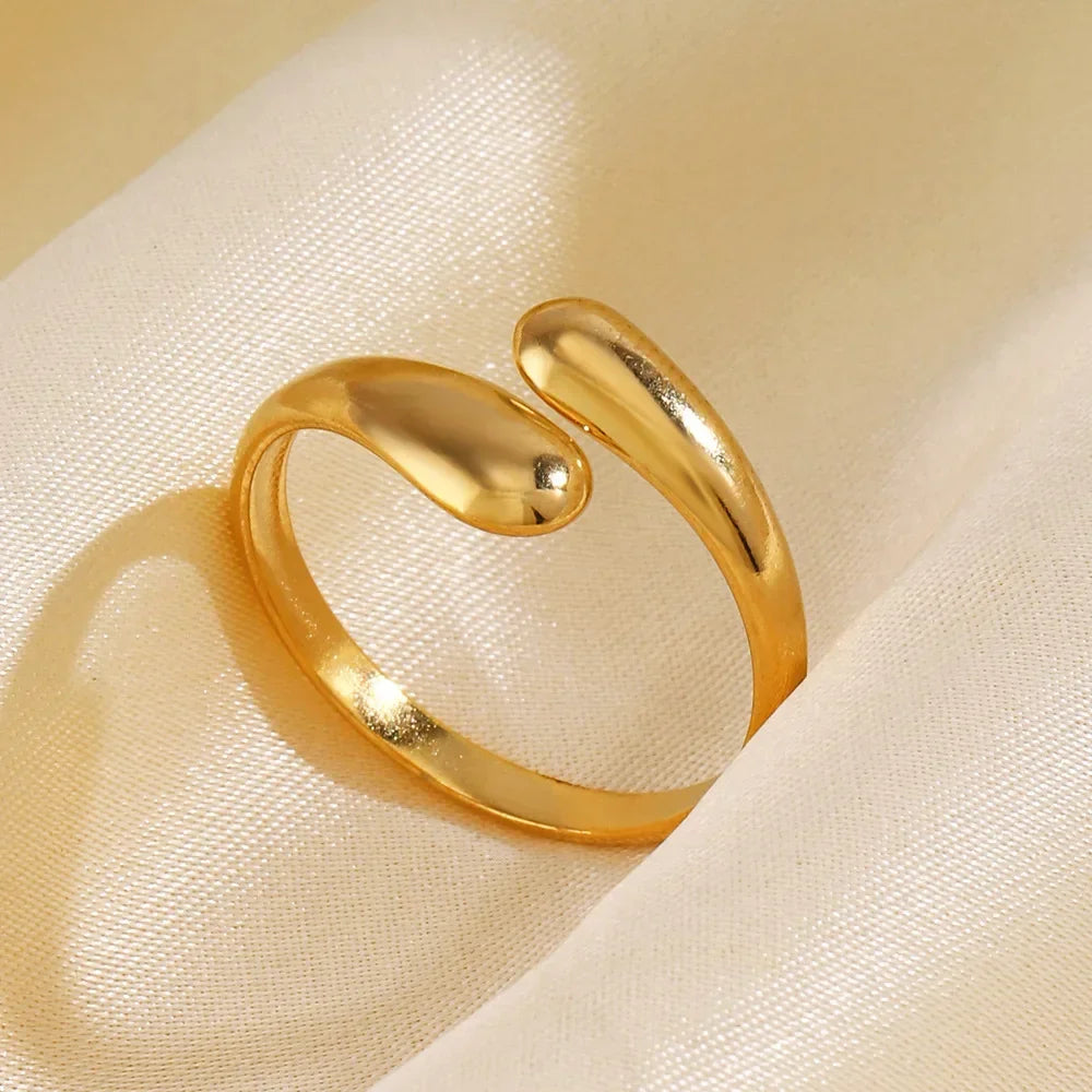 LATS Edelstahl-Ringe in Goldfarbe für Damen und Herren, 2024, farbecht, beliebt, Party, personalisierbar, übertriebener Charms, Schmuck, Geschenke