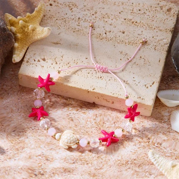 Bohemian Imitation Shell Perlen Armband Für Frauen Sea Star Schildkröte Gewebtes Seil Armband Handgemachte Freundschaft Strand Urlaub Schmuck