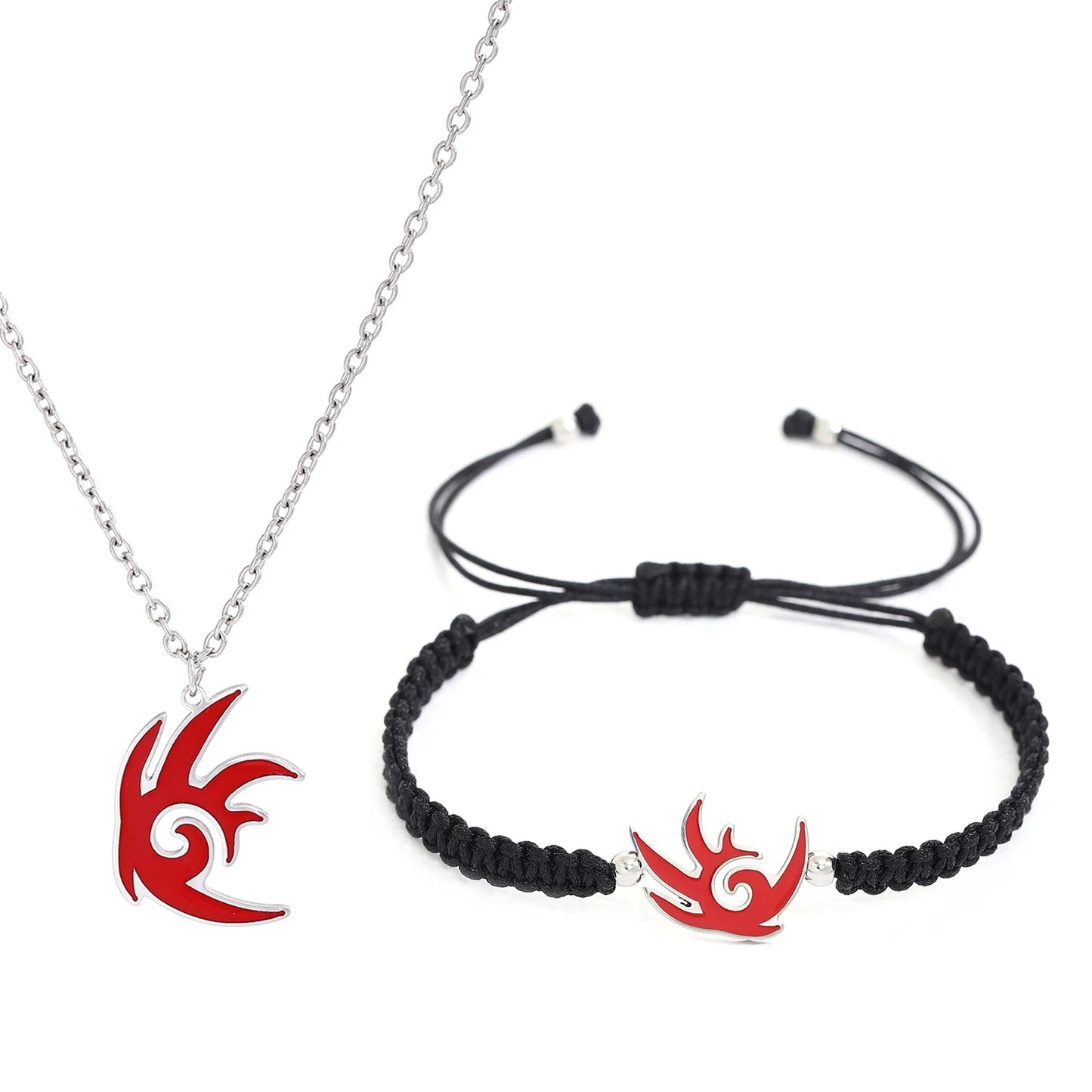 2PC Cartoon Film Sonics Anime Figur Schatten Armbänder Halskette Set für Männer Frauen Schmuck Kinder Charms Anhänger Ketten Geschenke