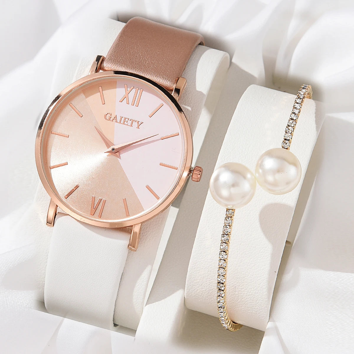 Frauen Uhr Set Luxus Mode Bunte PU Lederband Damen Quarz Armbanduhr Legierung Armband Für Damen Geschenk