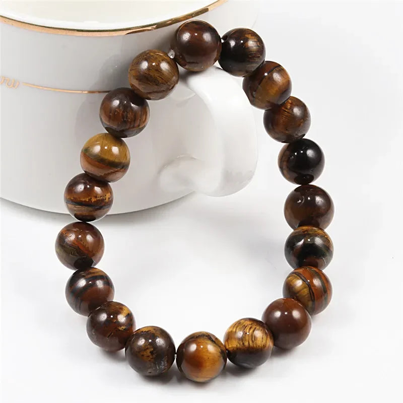 6mm 8mm natürliche Tigerauge Armreif hochwertige Männer natürliche Energie Stein Perlen Heilung Armband Mode Frauen Schmuck Geschenk Pulsera