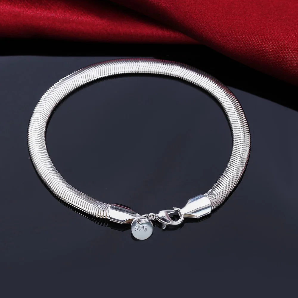 Feines 925er-Sterlingsilber, edle, schöne Kette, solides Armband für Damen und Herren, Charms, Party-Geschenk, Hochzeit, Modeschmuck, heißes Modell