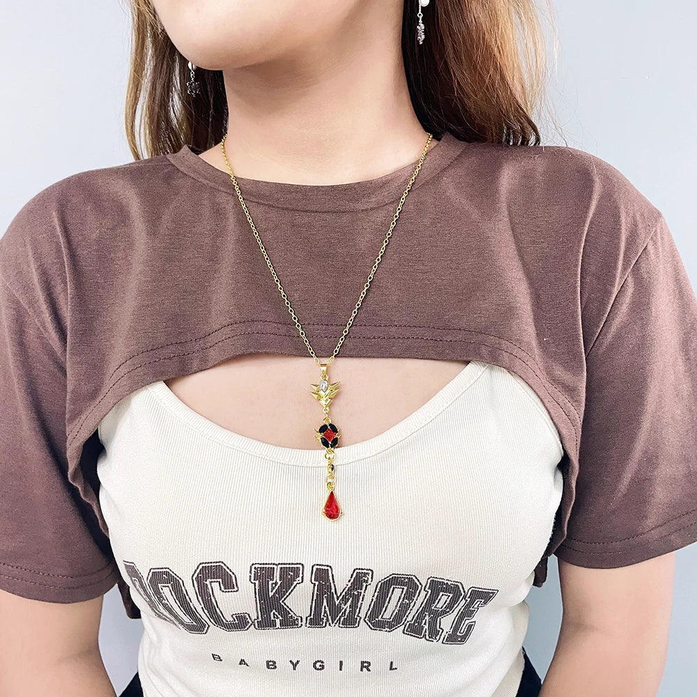 Neue Anime Genshin Impact Anhänger Halskette Für Frauen Trendy Schmuck Zirkon Schlüsselbein Kette Kazuha Tartaglia Venti Cosplay Halskette
