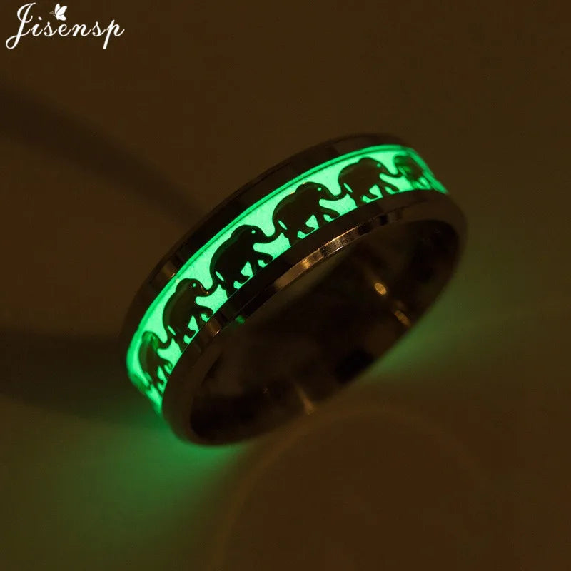 2025, Edelstahl, leuchtend im Dunkeln, Herz-Fingerringe für Männer und Frauen, Punk-Musik, Drache, leuchtender Ring, Paarschmuck, Anel