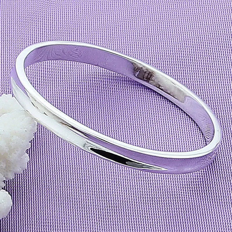 Damen-Armreif aus 925er-Sterlingsilber, das beste Geschenk zum Muttertag, modisches, konkaves Design, glattes, glänzendes Silber-Armband, Schmuck
