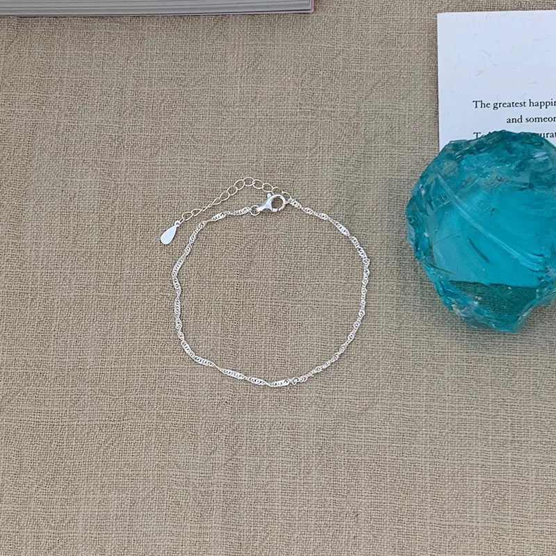 VENTFILLE 925 Sterling Silber Linie Extrem feines Armband für Frauen Liebe Haert Bead Koreanische Ins Süße Schmuck Geschenk Dropshipping