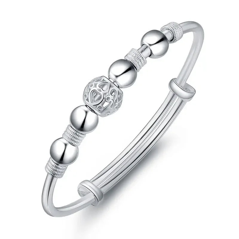 Trendige Armreifen aus 925er-Sterlingsilber, niedlich, offen, für Damen, Modeschmuck, Anpassungsgröße, Manschette, Hochzeit, Party