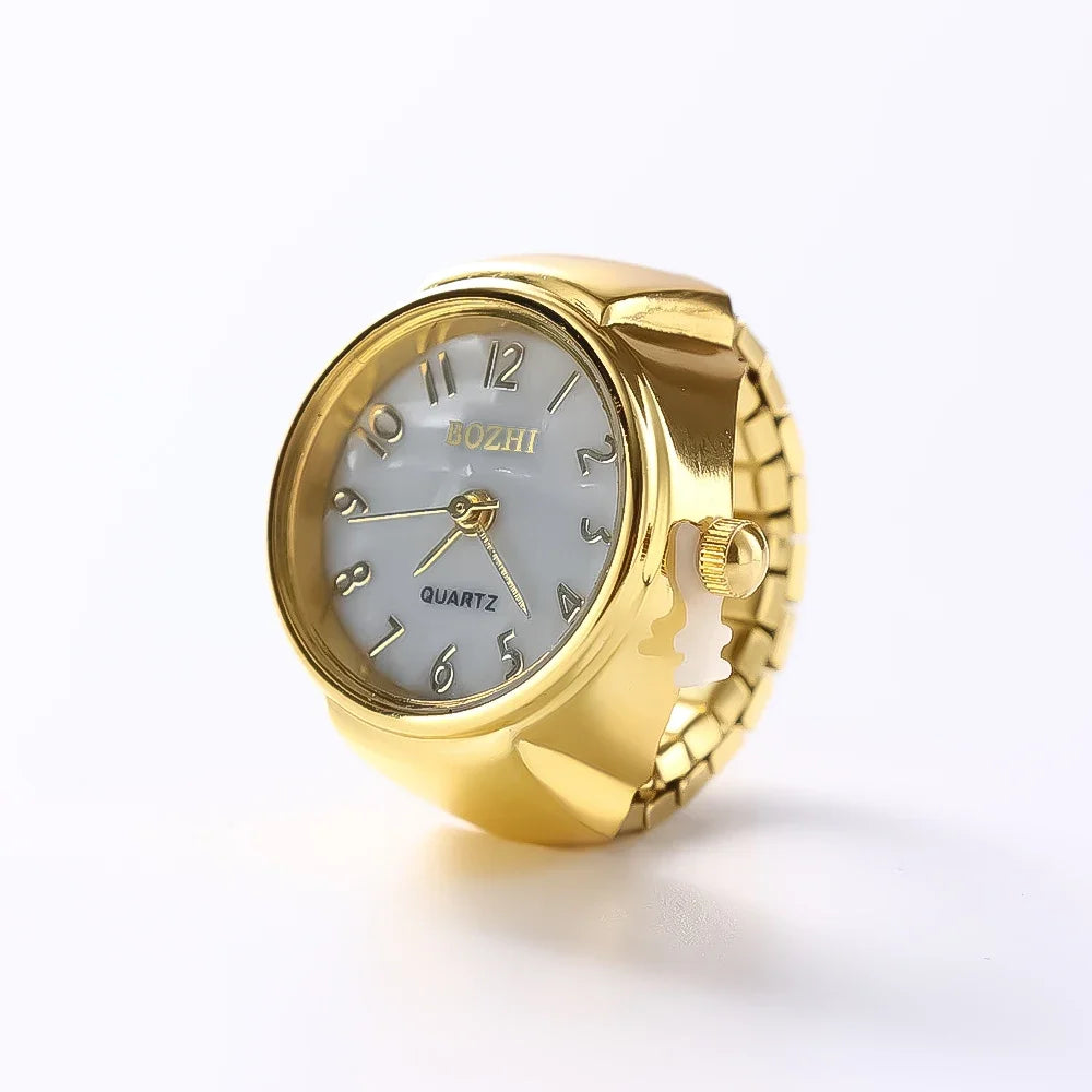 Mini Vintage Punk Finger Uhr Ringe Gummiband Legierung Uhren Paar Ringe Schmuck Uhr Retro Römischen Quarz Frauen Männer Uhr