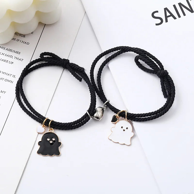 2 Teile/satz Geist Geflochtenes Armband für Liebhaber Fern Romantische Herz Magnet Paar Armbänder Freundschaft Mode Schmuck Geschenk