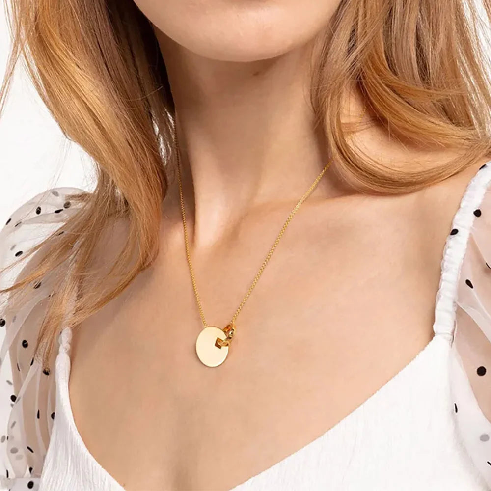 Halskette und Ohrring Schmuck Set runde Verzierung brandneue 925 Sterling Silber zusammen für immer trend iges Geschenk für Frauen