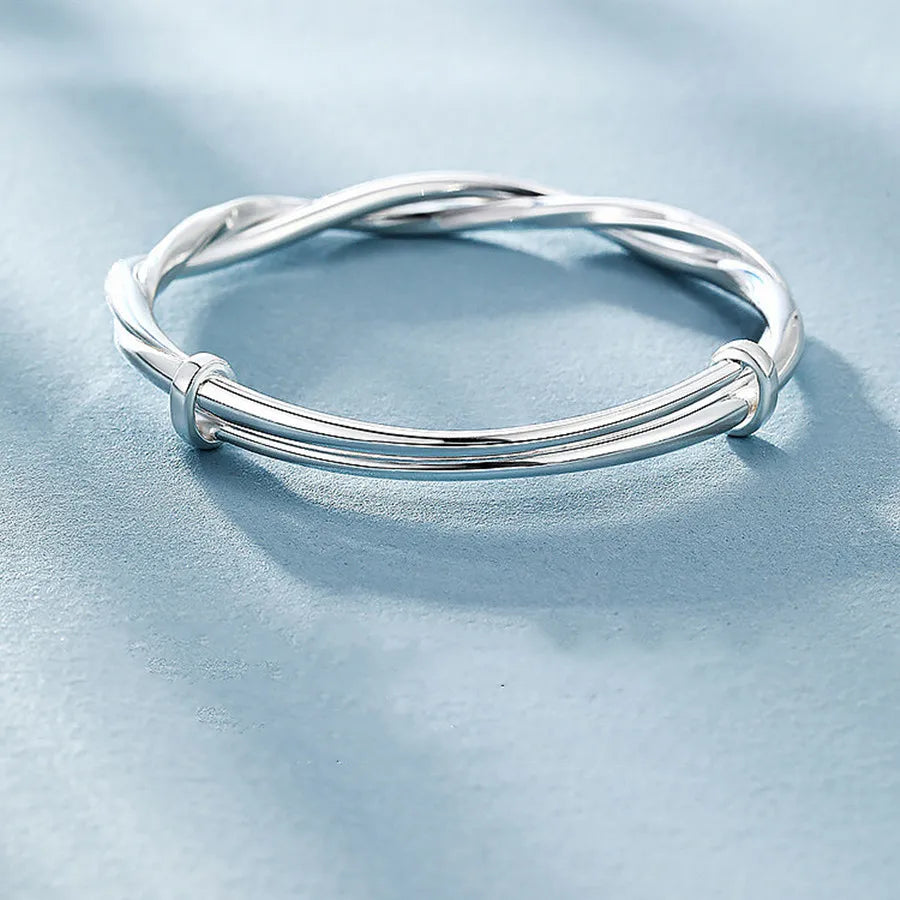 Original-Armbänder aus 925er-Sterlingsilber mit hübscher Webart, Armreifen für Damen, Mode, Party, Hochzeit, Verlobung, Schmuck, verstellbare Größe