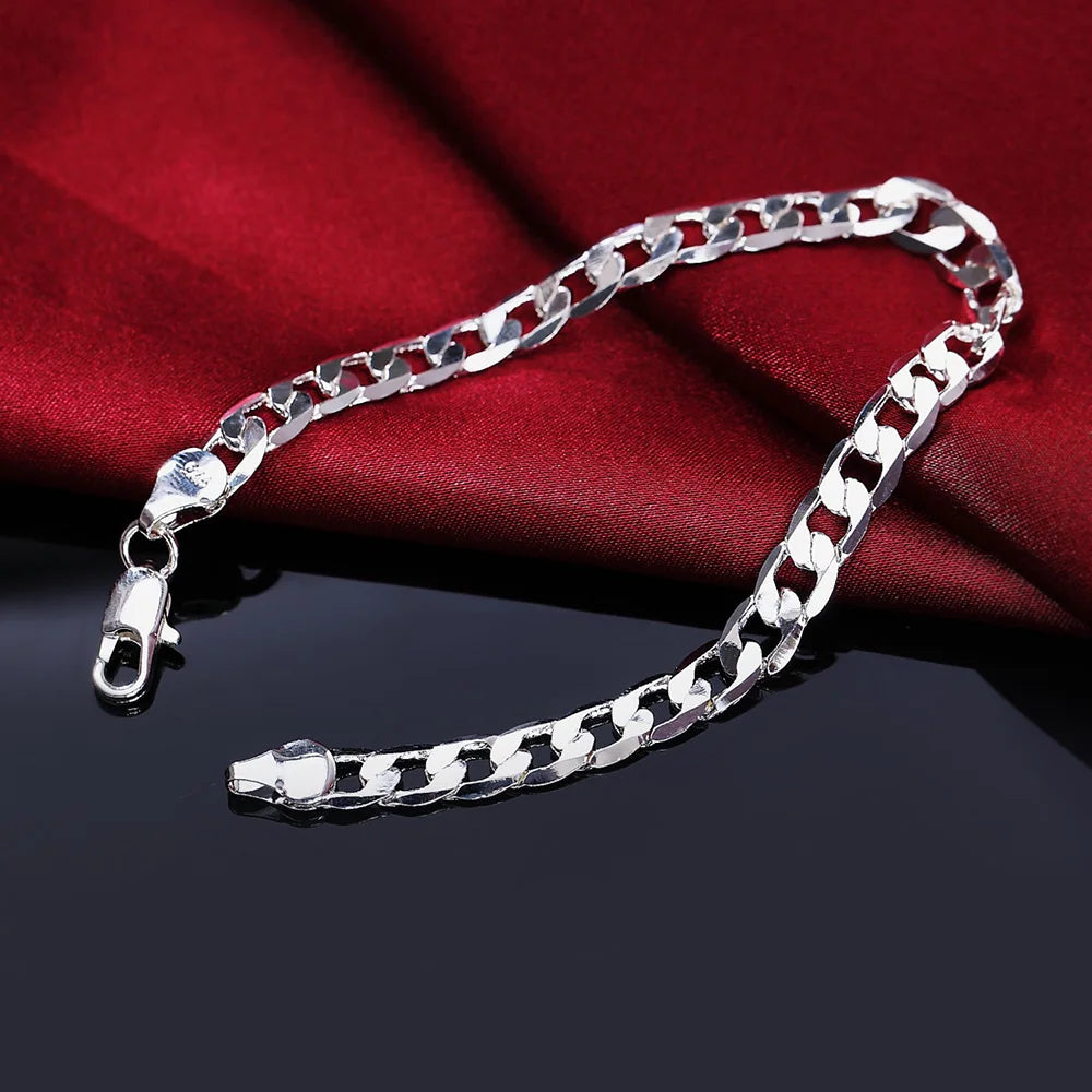 Charm-Armbänder aus 925er-Sterlingsilber für Damen, einfache feine Kette, modisch, Hochzeit, Party, Weihnachtsgeschenke, Schmuck