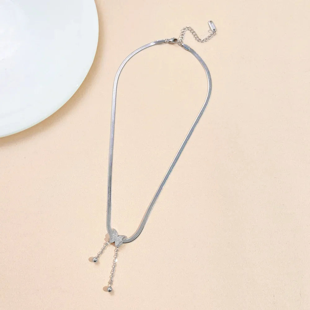 Edelstahl Schmetterling Creolen Für Frauen Schmuck Geschenk Weibliche Lange Quaste Matt Matte Tropfen Ohrringe Koreanische Gesendet Kostenlos