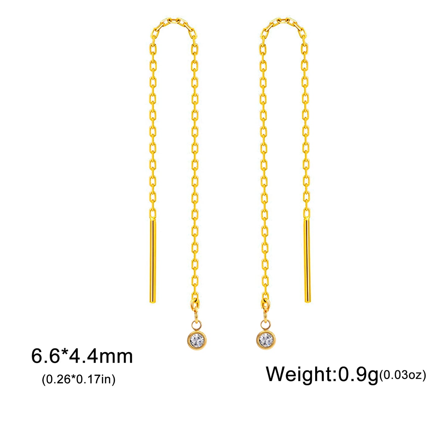 Lucktune Goldfarbene Kette, lange Quaste, Tropfenohrlinie, Edelstahl, Zirkon-Ohrringe für Frauen, Schmuck, Hochzeitsgeschenke, 2025, neu