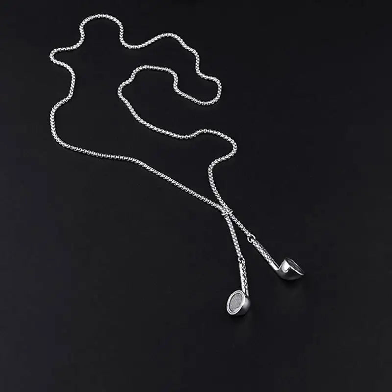 2025, modische Hip-Hop-Kopfhörer-Anhänger-Halskette für Damen und Herren, Unisex, Metalllegierung, Kopfhörer-Halsketten, High Street-Schmuck