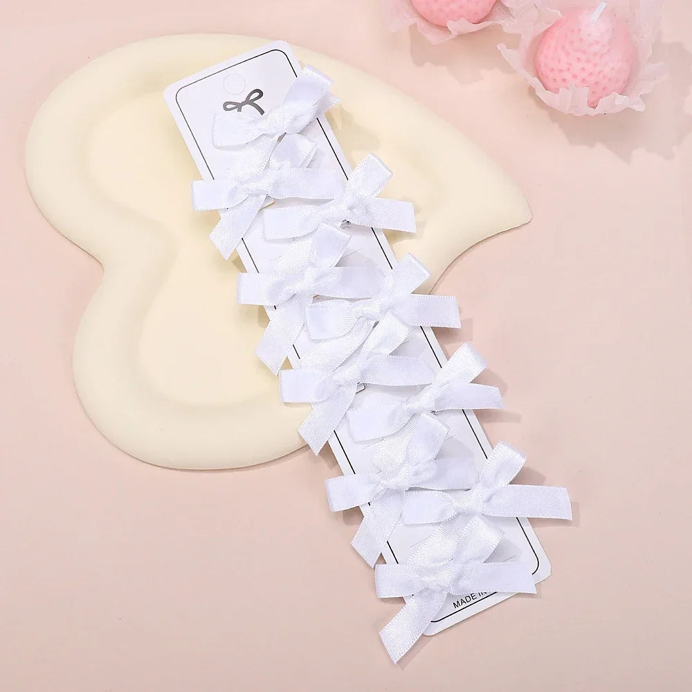 5/6/8/10Pcs Kinder Süße Einfarbig Mini Bowknot Mit Haar Clip Baby Mädchen Ballett Stil band Geflochtene Haar Zubehör Großhandel