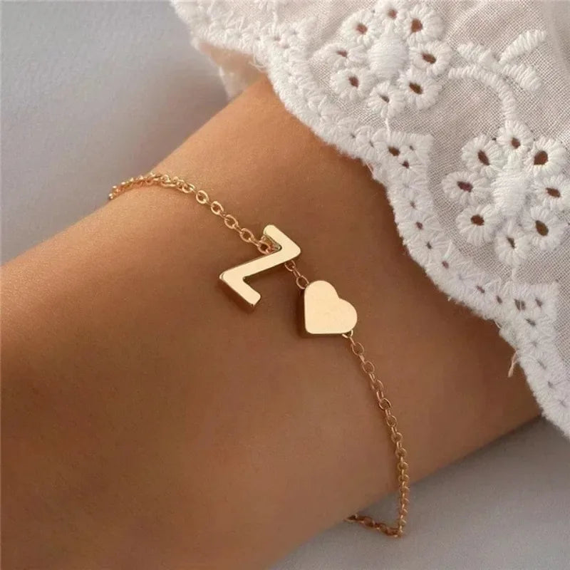 26 englische Anfangsbuchstaben-Armbänder für Liebhaber, Männer und Frauen, 2025, neue einfache DIY-Armbänder mit personalisiertem Namen, Legierung, Schmuck