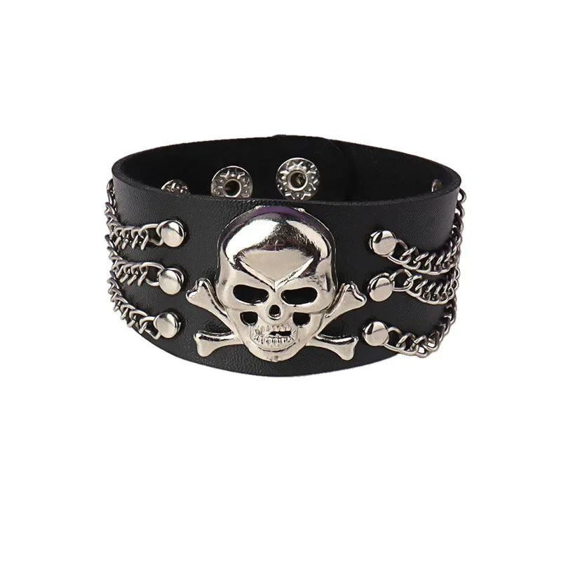 Punk-Lederarmband für 90er-Jahre-Männer und Frauen, Nieten-Manschettenarmband, verstellbares schwarzes Lederarmband, Metallbesatz, Schmuck, Geschenk