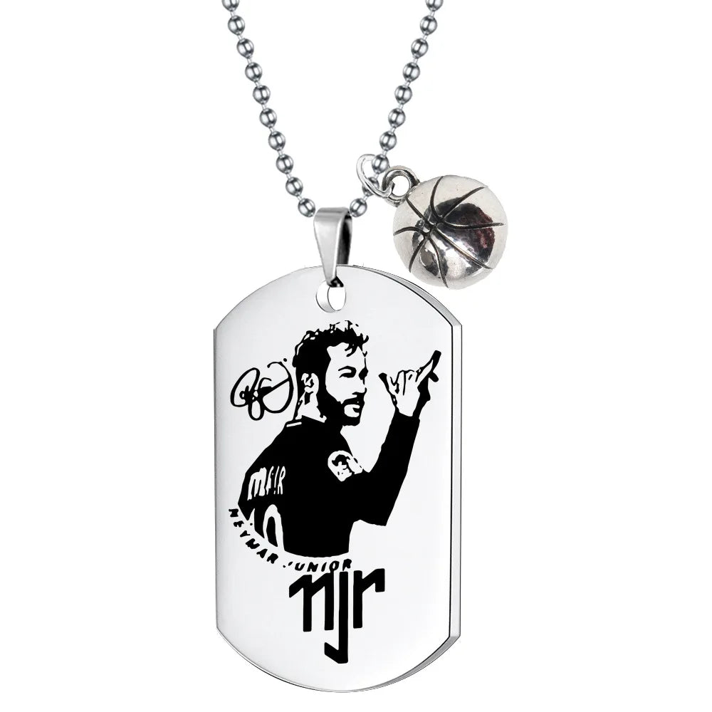 Mode Messi Edelstahl Halskette Fußball Fußball Stern Anhänger Schlüsselbein Charming Schmuck Fans Zubehör Sammlung Geschenk