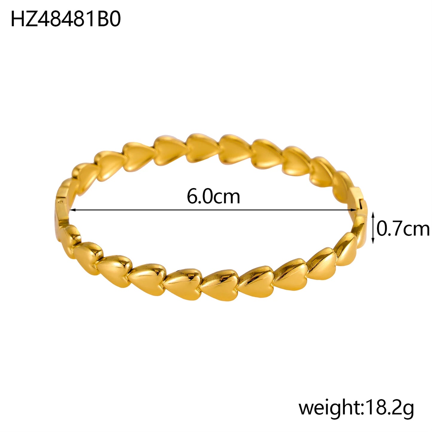 CARLIDANA Minimalistisches, trendiges Herren-Twist-Kettenarmband mit dicken Gliedern, 18 Karat vergoldeter Edelstahl, klobiges Seil-Kettenarmband für Damen