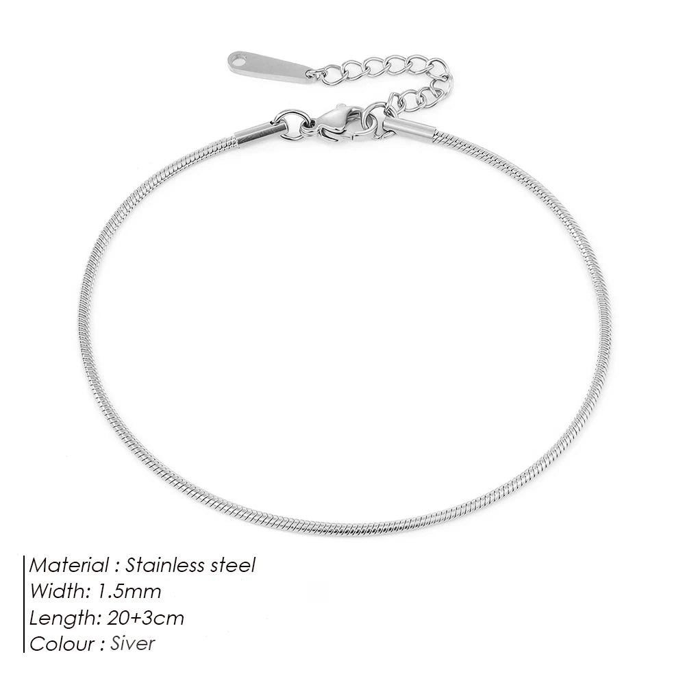 Emanco vergoldete runde Schlangen kette barfuß Strand Fuß schmuck einfachen Stil Metall Textur Geschenk für ihre Fabrik direkten Versand