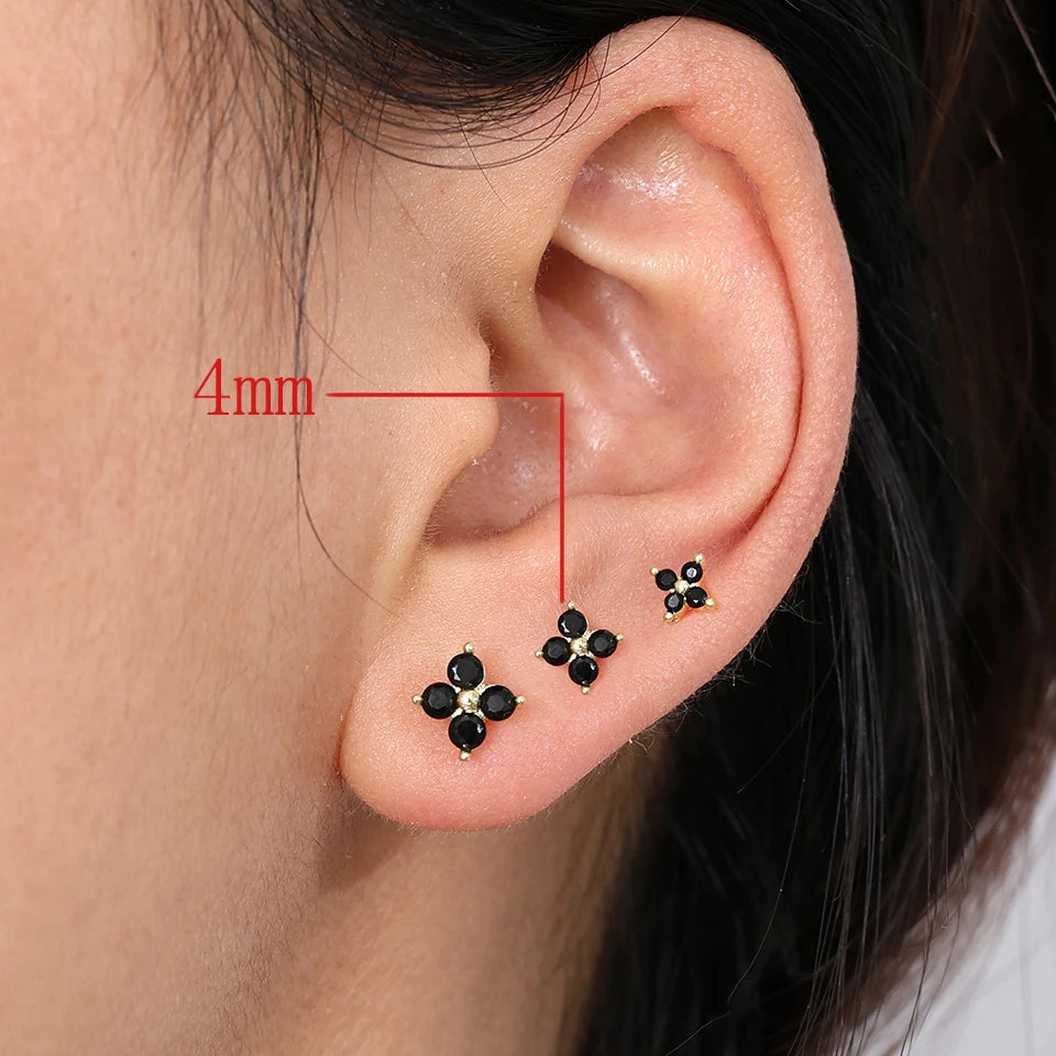 ZAKOL Modische kleine Blumen-Ohrstecker, minimalistische goldfarbene Ohrknochen-Ohr-Accessoires für Frauen und Mädchen