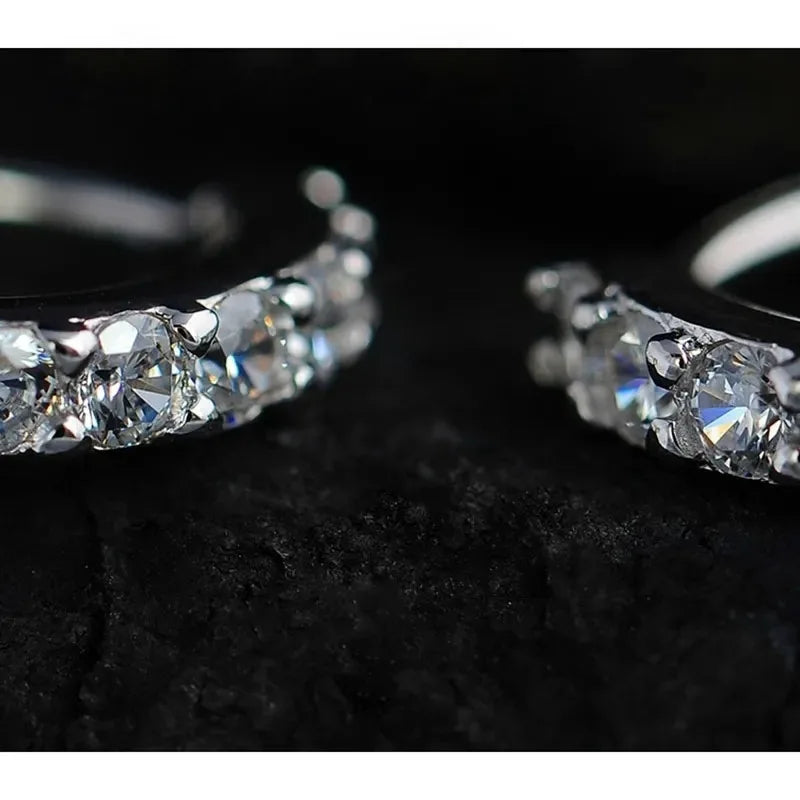 Schnelle Schiff Neueste Luxus Romantische Frauen Schmuck 925 Sterling Silber Überzogene Strass Kristall Creolen Für Frauen Großhandel
