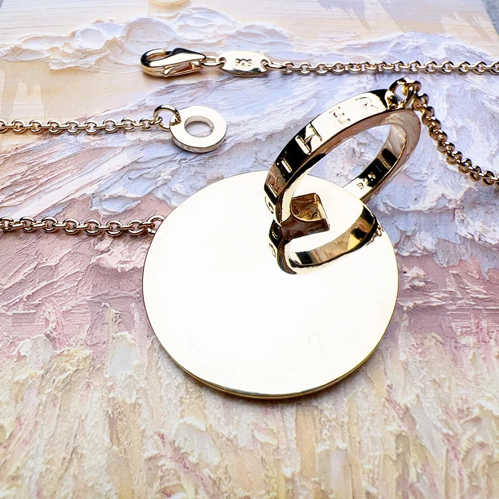 Halskette und Ohrring Schmuck Set runde Verzierung brandneue 925 Sterling Silber zusammen für immer trend iges Geschenk für Frauen