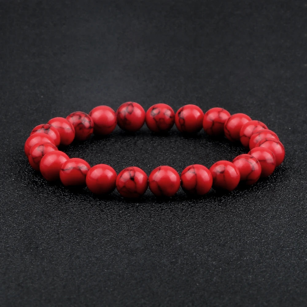 6/8/10MM Naturstein Armband Roter Kiefer Stein Gebet Perlen Armband Rosenkranz Meditation Armbänder Männer Frauen Yoga schmuck Pulsera