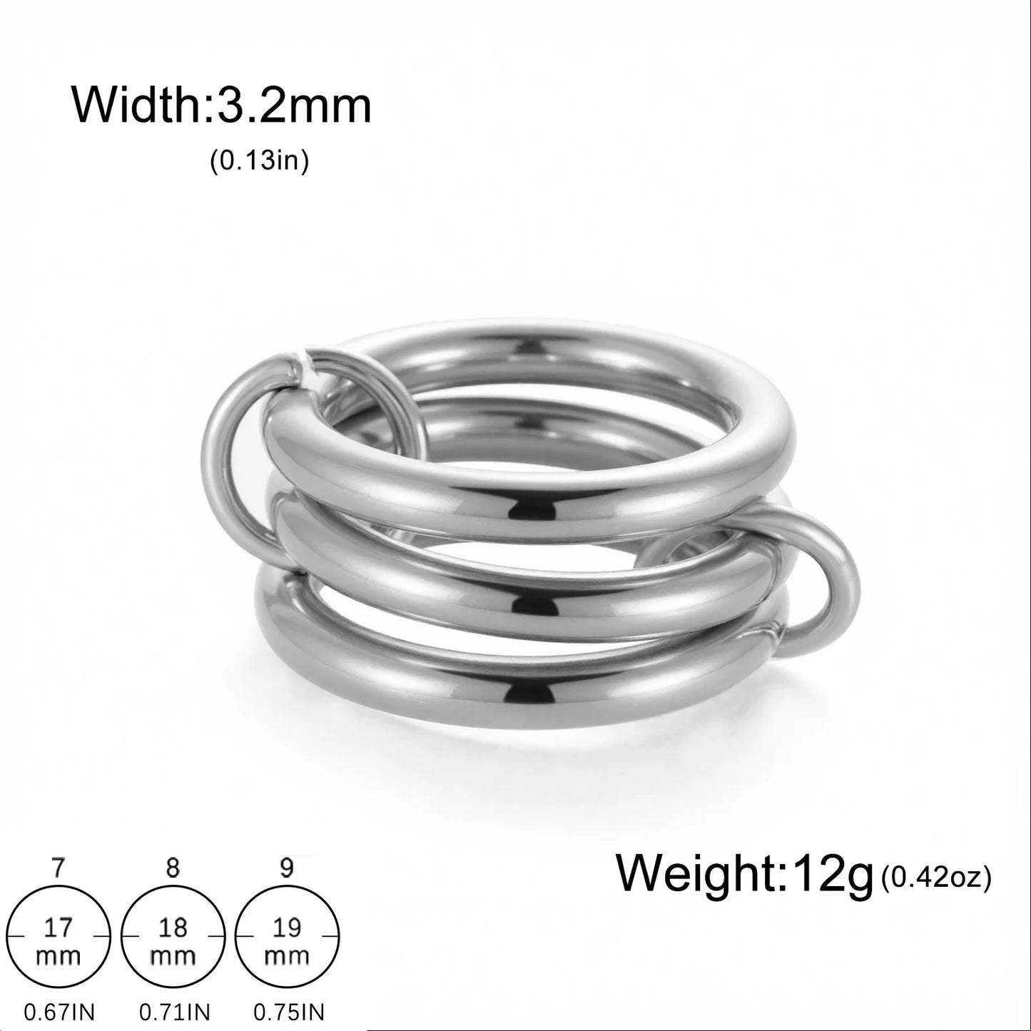 Teamer Frauen Mehrere Schichten Ringe Edelstahl Gold Farbe Klar Zirkon Finger Ring Minimalistischen Mode Schmuck Geschenk Großhandel