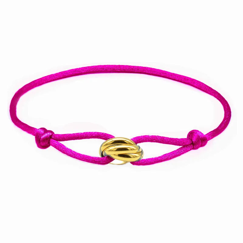 Glücksperlen-Armband für Paare, Freundschaft, Edelstahlringe, verstellbar, wasserdicht, Liebhaber-Armband für Damen und Herren, Schmuck