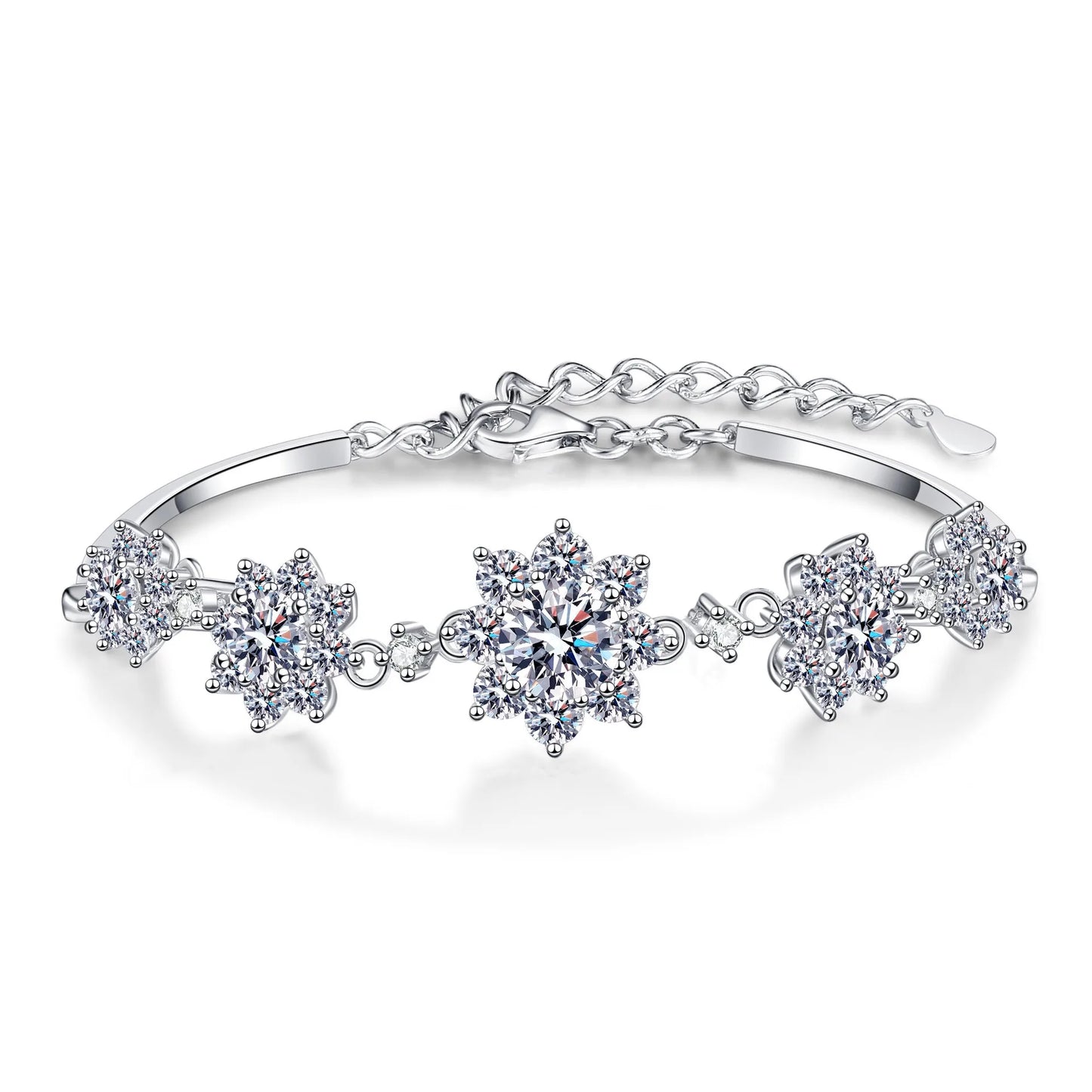 VVS D Farbe 3EX Cut Runde Moissanit Diamant Armband für Frauen Hochzeit Armband GRA Zertifizierter 925 Sterling Silber Schmuck