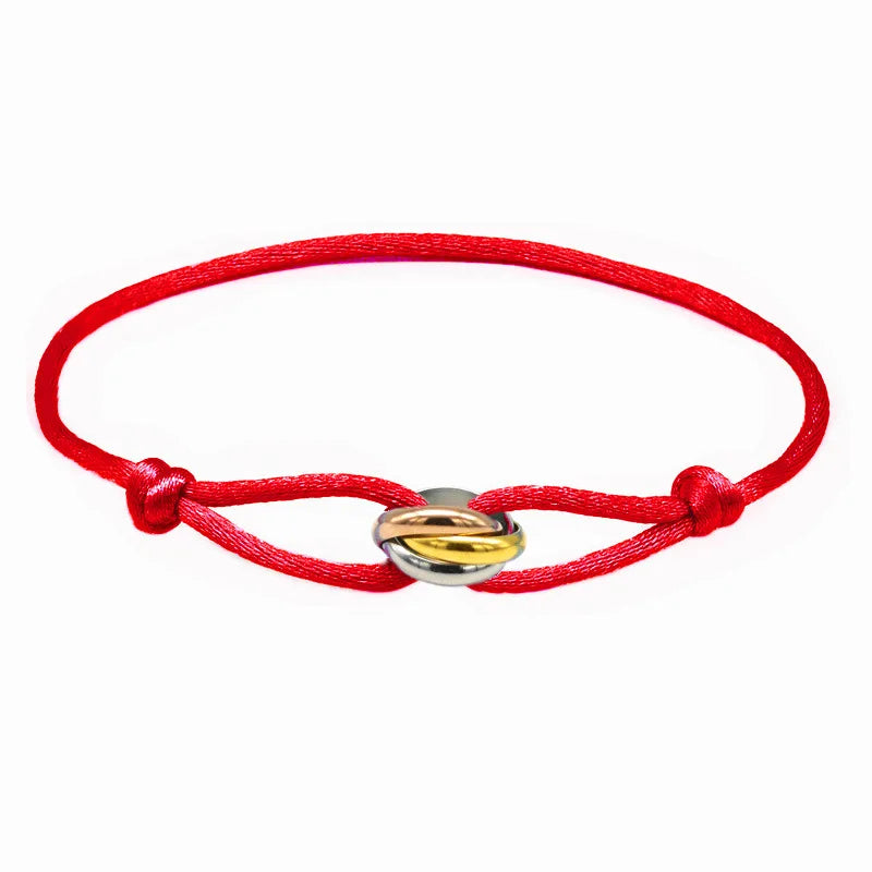 Glücksperlen-Armband für Paare, Freundschaft, Edelstahlringe, verstellbar, wasserdicht, Liebhaber-Armband für Damen und Herren, Schmuck