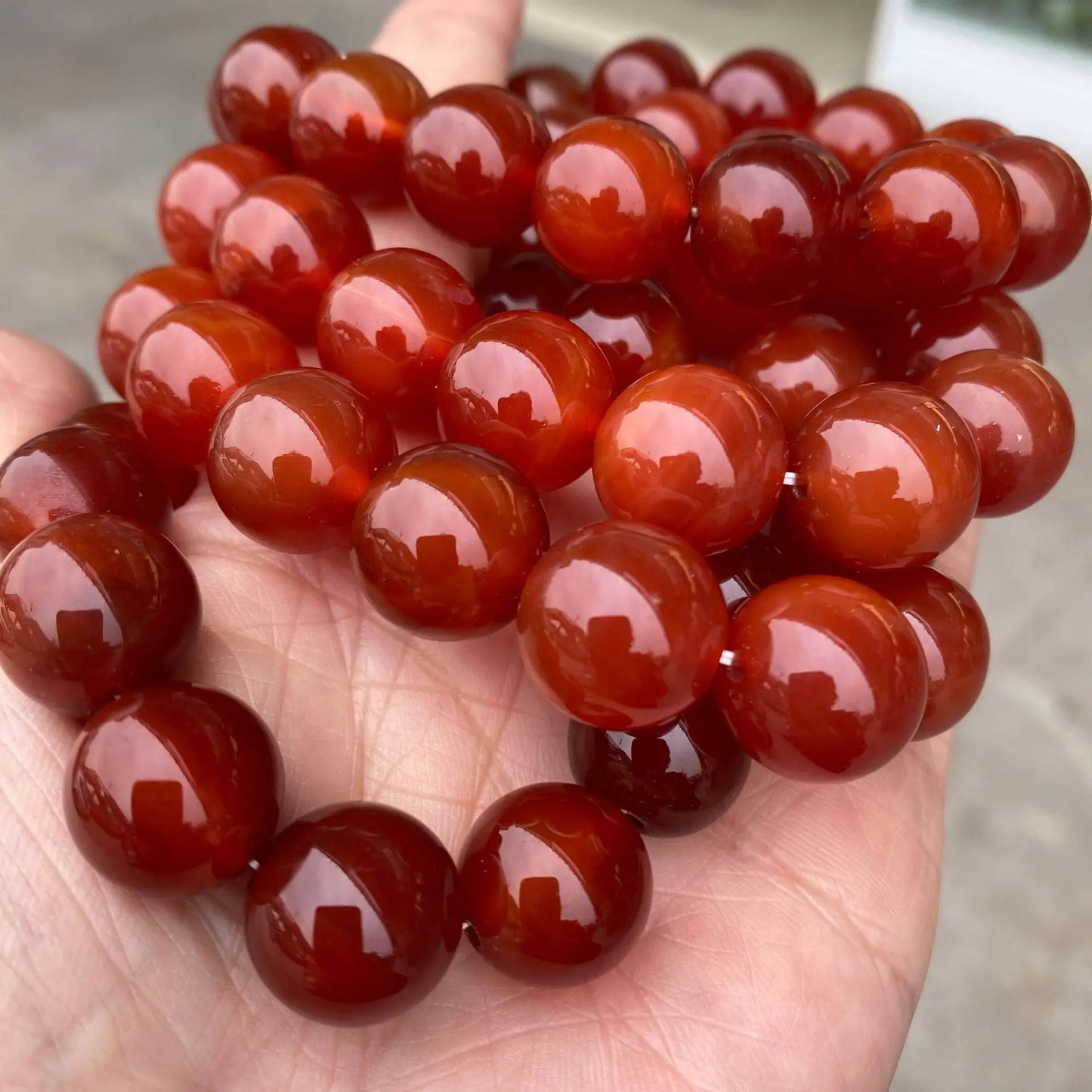 Natürliche rote Karneol Perlen Armbänder natürliche rote Achat Onyx Stein Perlen Stretch Armbänder Yoga Heilung Frauen Männer Schmuck Geschenke