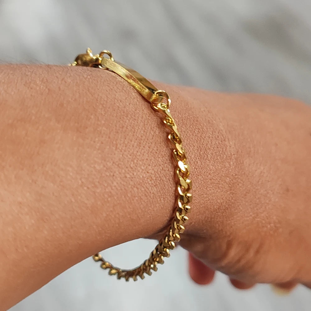 eManco kubanisches Kettenarmband aus Edelstahl, vergoldete Herren- und Damenarmbänder, Modeschmuck, 48-Stunden-Versand