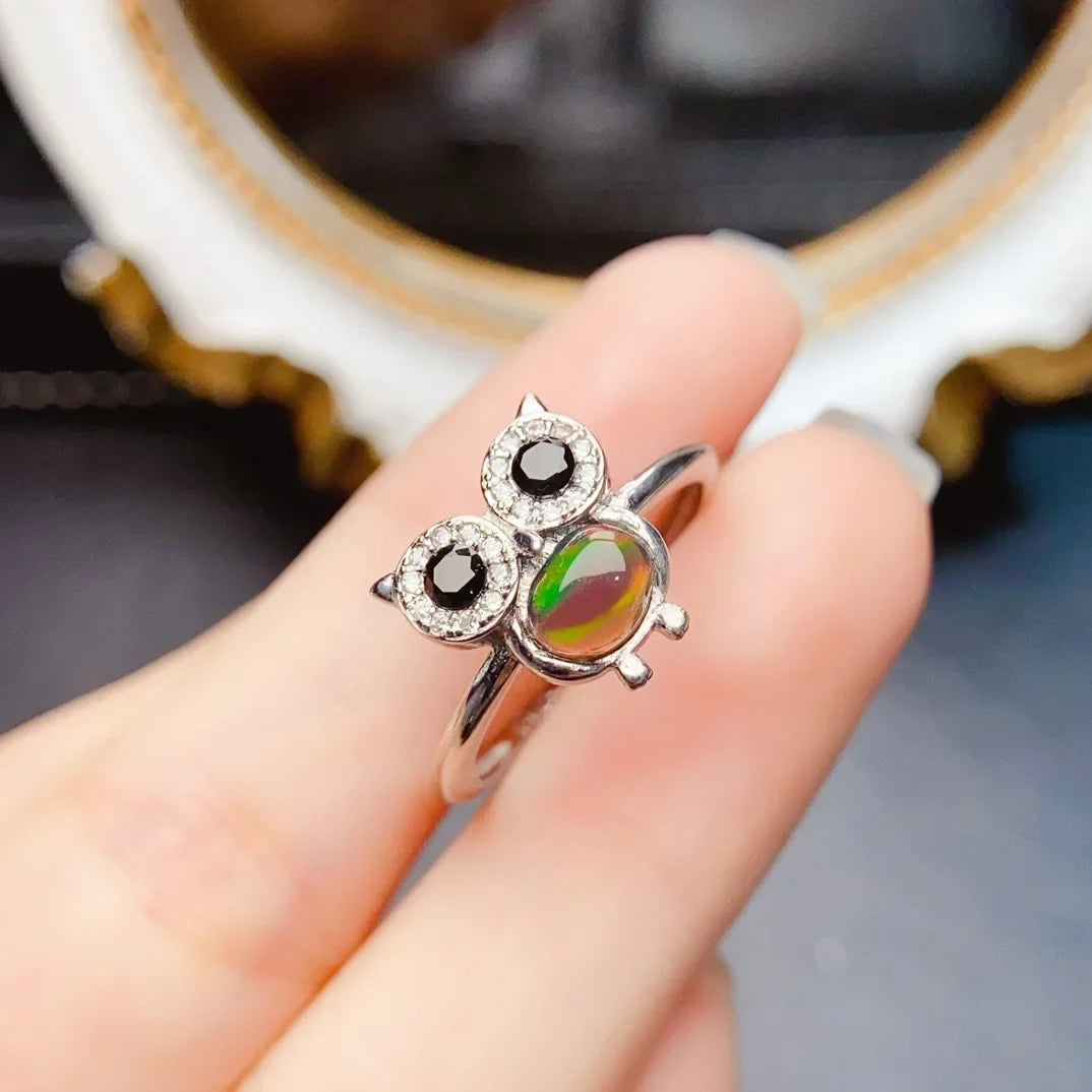 Neue Natürliche Opal Ring S925 Silber Eingebettet Hauptstein 4*6mm Vielseitig Beliebte Weibliche Schmuck Zubehör Hand kette