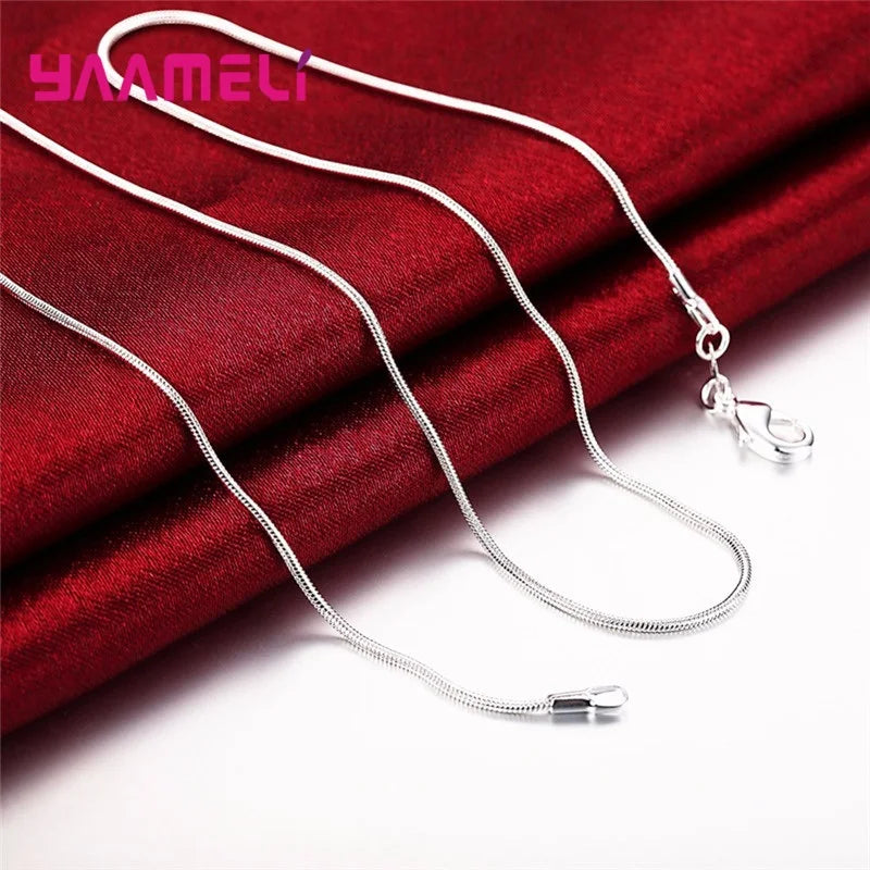 Große Förderung 1.2 authentische Sterling Silber Kette Halskette mit Hummer verschlüssen passen Männer Frauen Anhänger/3/4mm 16-30 Zoll