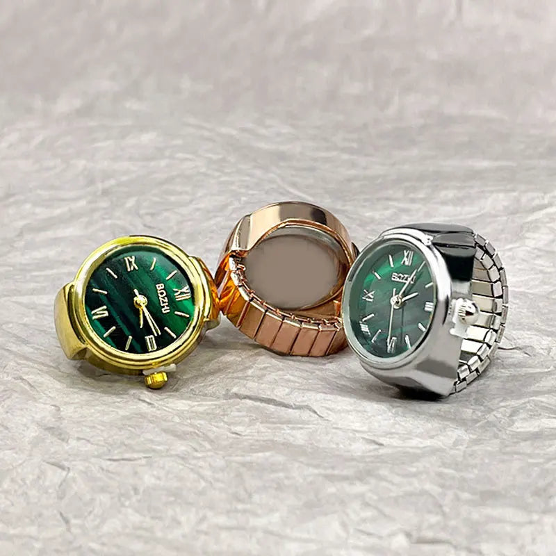 Heißer Verkauf Finger Uhr Ring Kreative Bewegung Mode Zubehör Vintage Legierung Shell Quarzuhr Männer Schmuck Frauen Geschenk