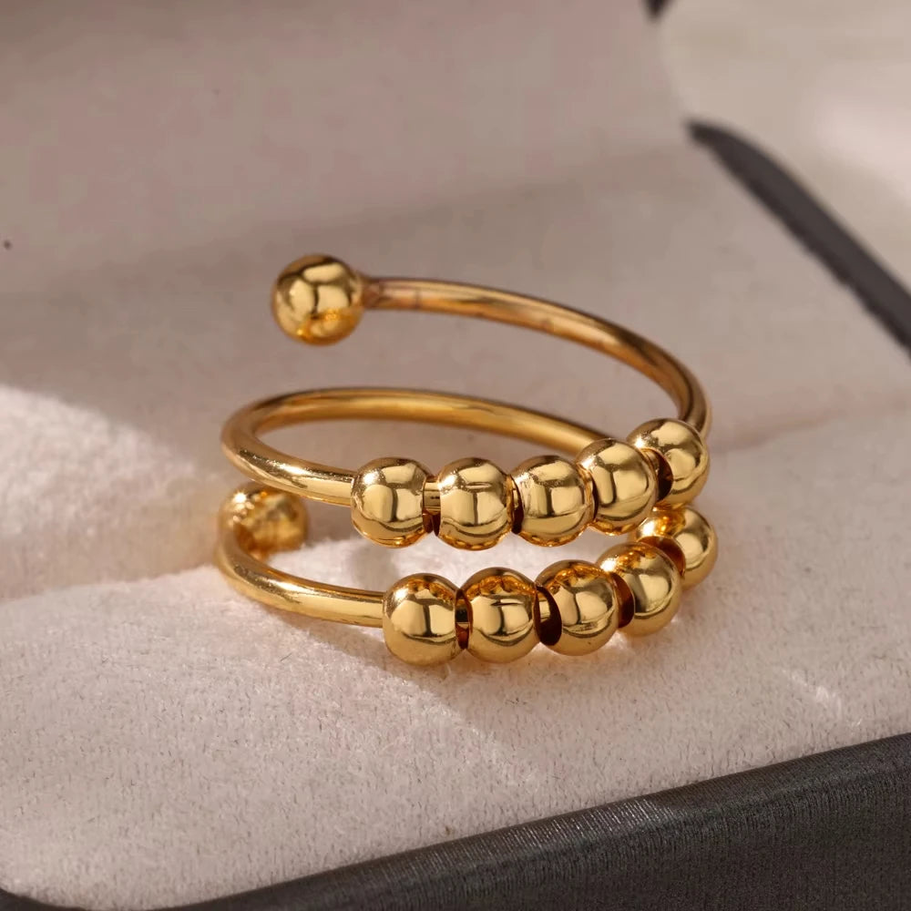 Edelstahl Zirkon Geometrische Ringe Für Frauen Luxus Bösen blick Gold Farbe Einstellbar Trendy Hochzeit Ästhetischen Jewerly Geschenk