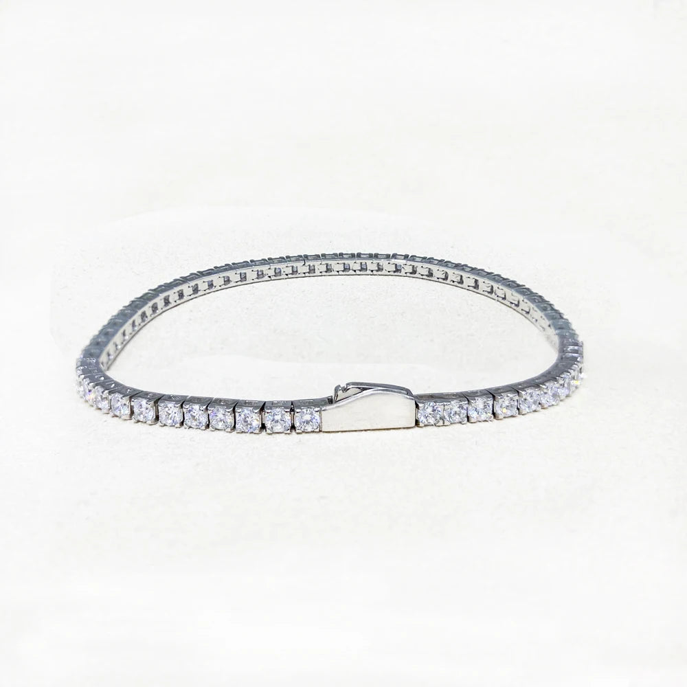 Trendiges Tennis-Armband aus 925er-Sterlingsilber, voller 5A-Zirkon, funkelnder Schmuck für Damen, Damen, Party, Geburtstag, Geschenk