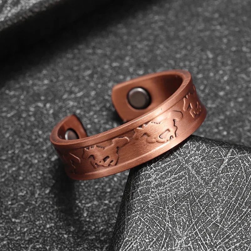 Unregelmäßiger konkaver und konvexer Kupfer ring Magnetische Energie Behandlung Gelenks chmerz ring geeignet für Frauen und Männer Schmuck