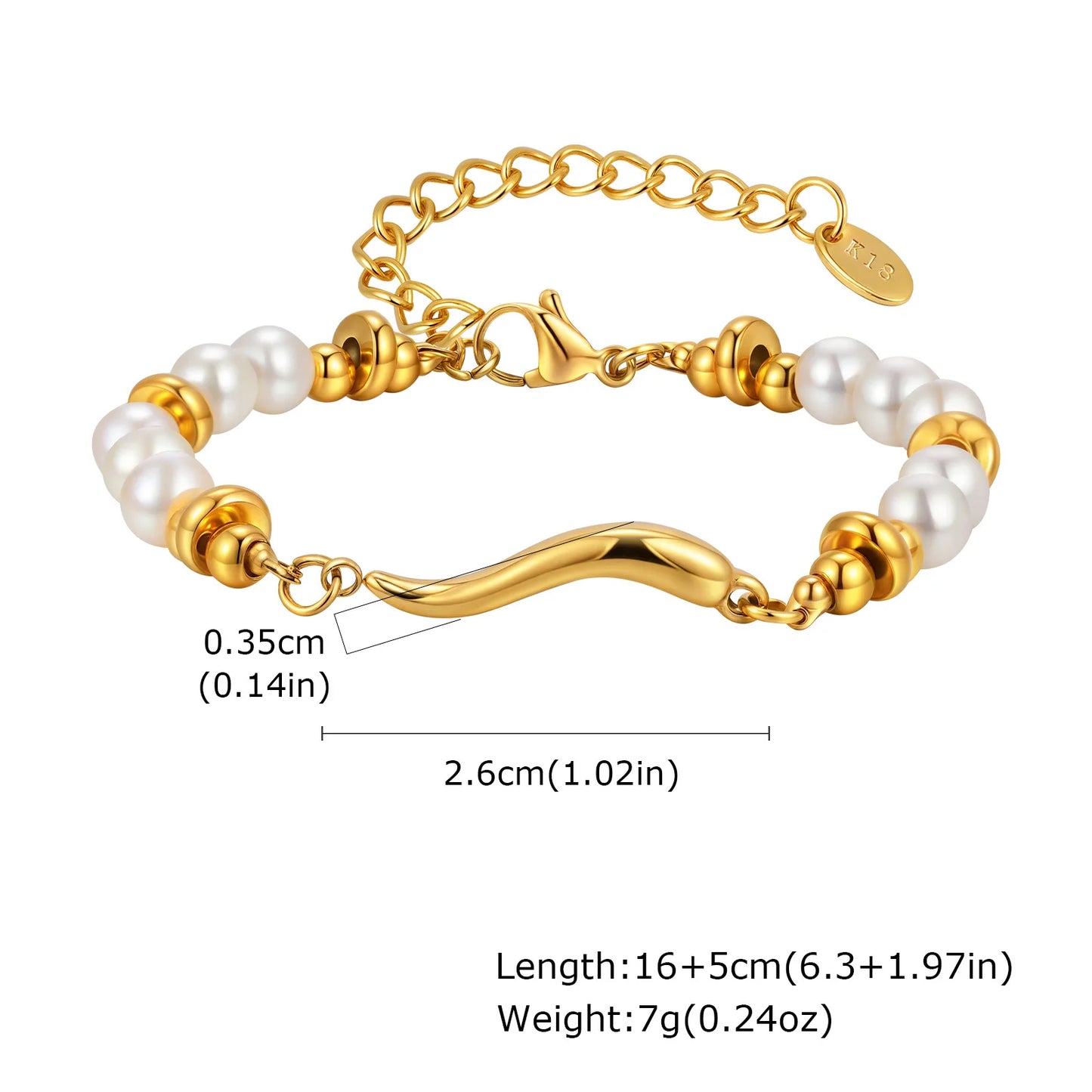 Vnox Original Design Helle Perle Armband Für Frauen Hochzeit Schmuck Elegante Edelstahl Kette Armband Modernen Trendigen Stil