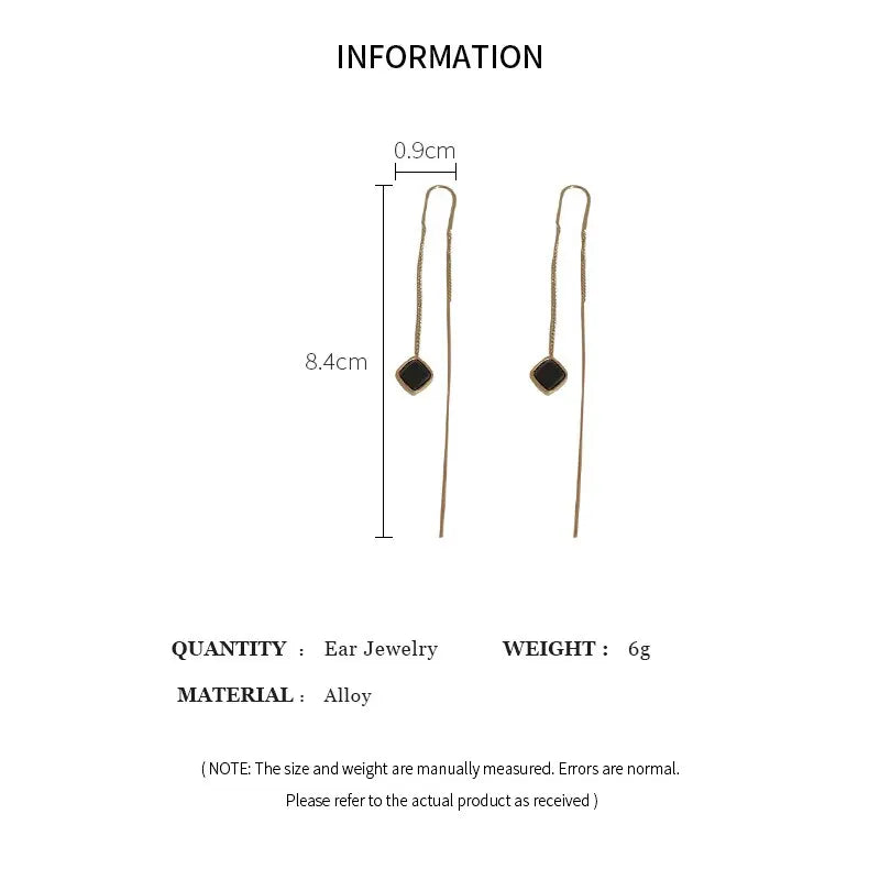 Einfache Geometrische Platz Tropfen Ohrring Für Frauen Koreanische Mode Gold-farbe Linie Lange Quaste Baumeln Ohrringe Partei Schmuck Geschenk