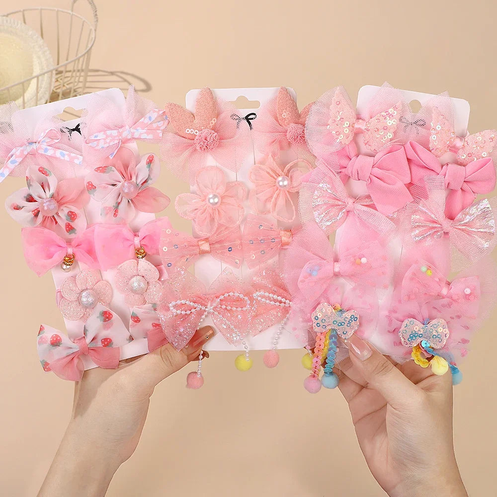 10 teile/satz süße Bögen Baby Haars pangen Spitze Blume Kinder Mädchen Haarnadeln Haars pangen Clip Geschenke elastische Mädchen Haar Zubehör