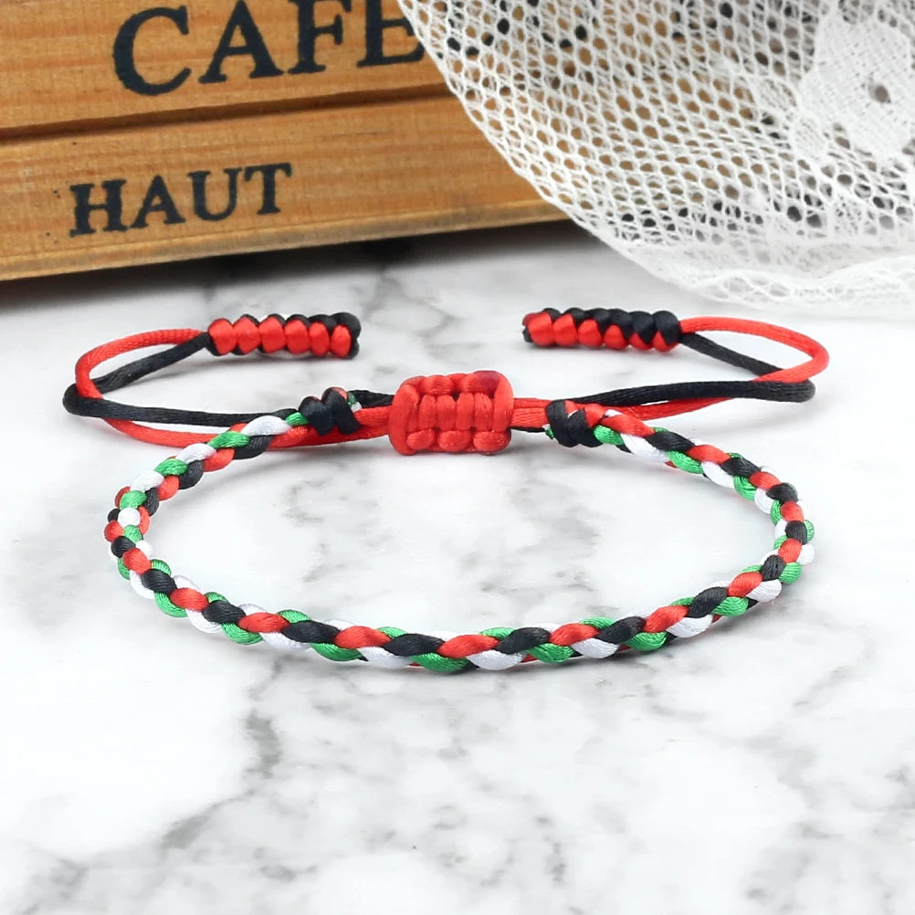Palästina Nationalflagge Armbänder Frauen Männer Gewebtes Seil Faden Verstellbare Armbänder Country State Schmuck Weihnachten Patriot Geschenke