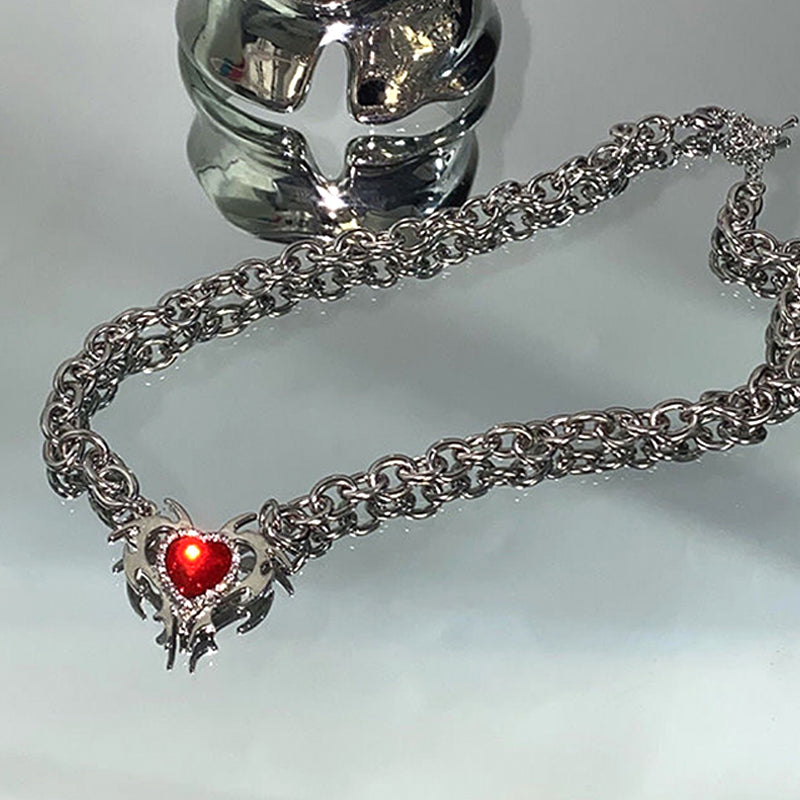 Punk Schmuck Dorn Stern Kristall Herz Halskette Koreanische Mode DIY Goth Anhänger Halskette für Frauen Egirl Zubehör Grunge Rock
