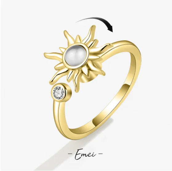 Anti Stress Angst Zappeln Ringe für Frauen Edelstahl Spinner Sonnenblume Sonne Stern Ring Trendy Schmuck Geschenk Dropshipping